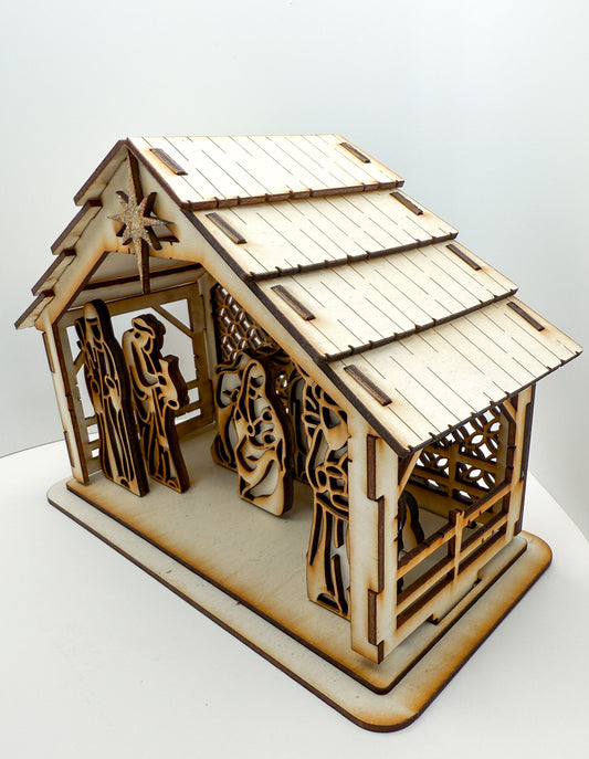 Handcrafted Shadow Box Nativity
