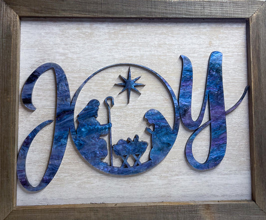 Hanging Nativity JOY Sign