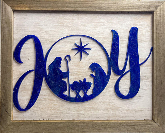 Hanging Nativity JOY Sign