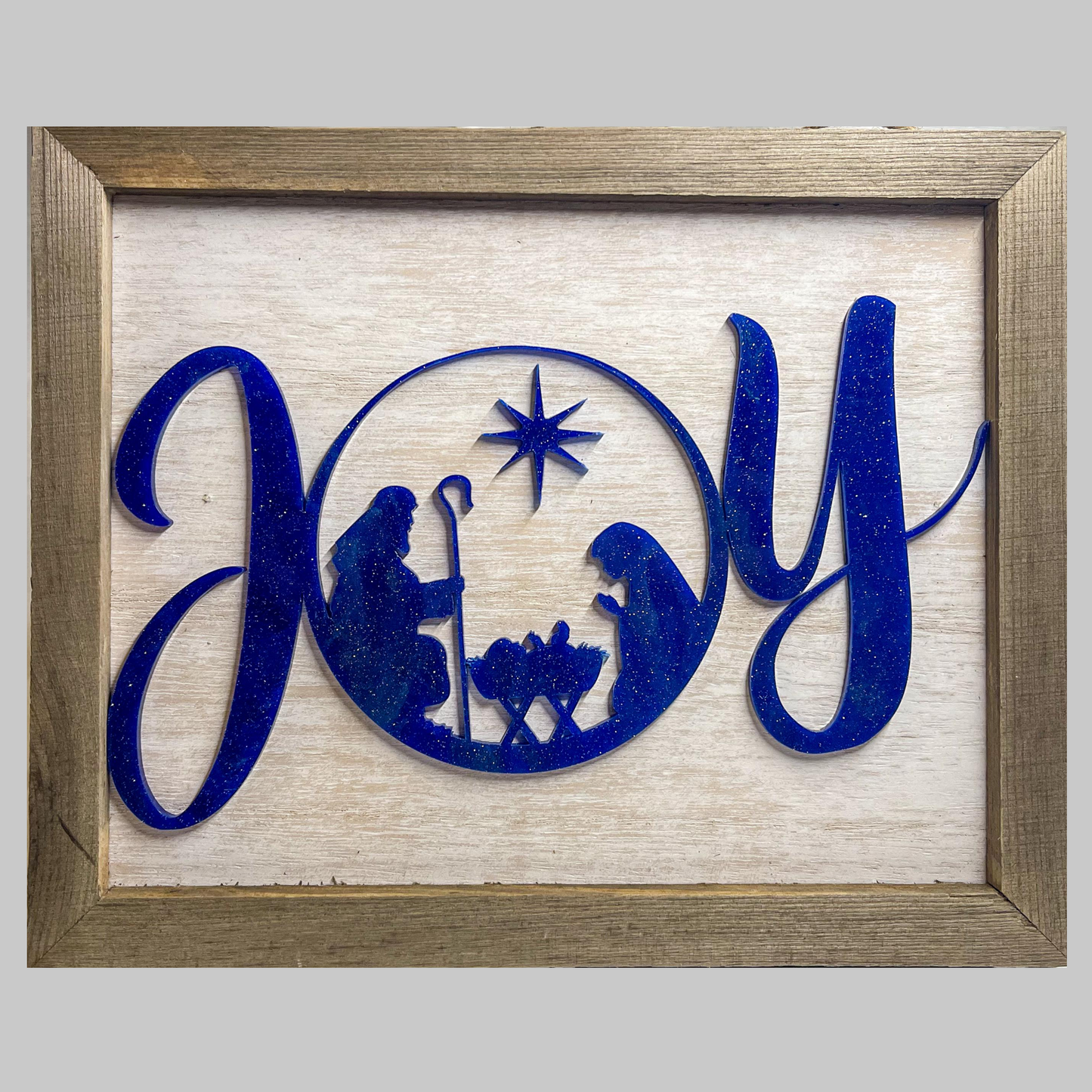 Hanging Nativity JOY Sign