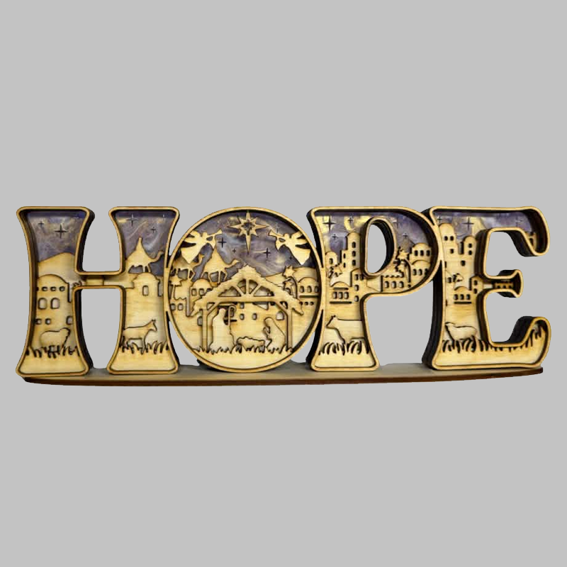 Handcrafted Nativity "HOPE" Sign