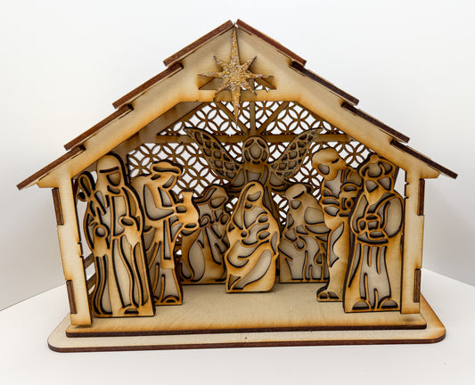 Handcrafted Shadow Box Nativity