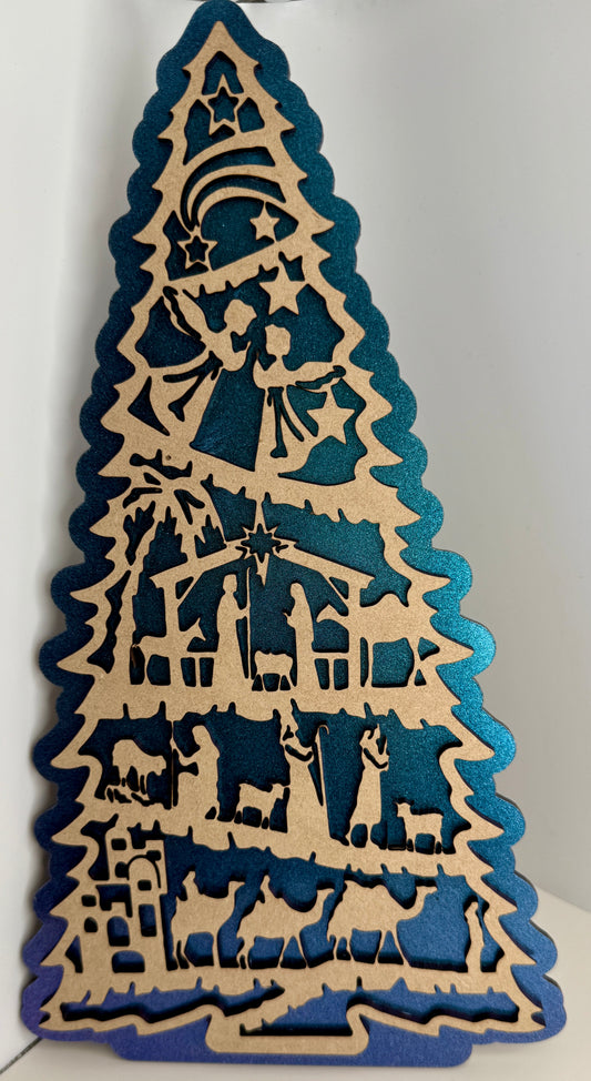 Handcrafted Nativity Christmas Tree