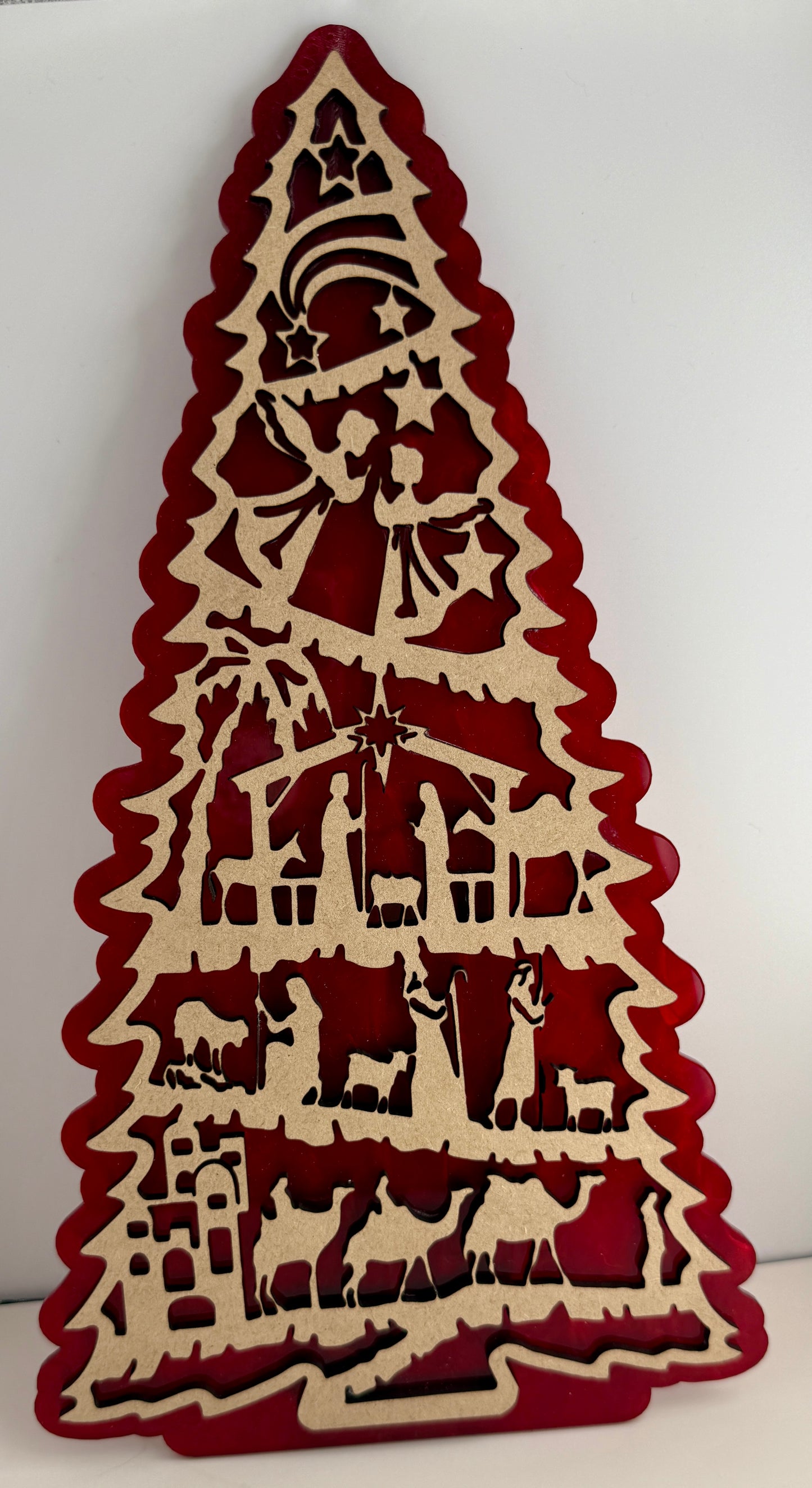 Handcrafted Nativity Christmas Tree