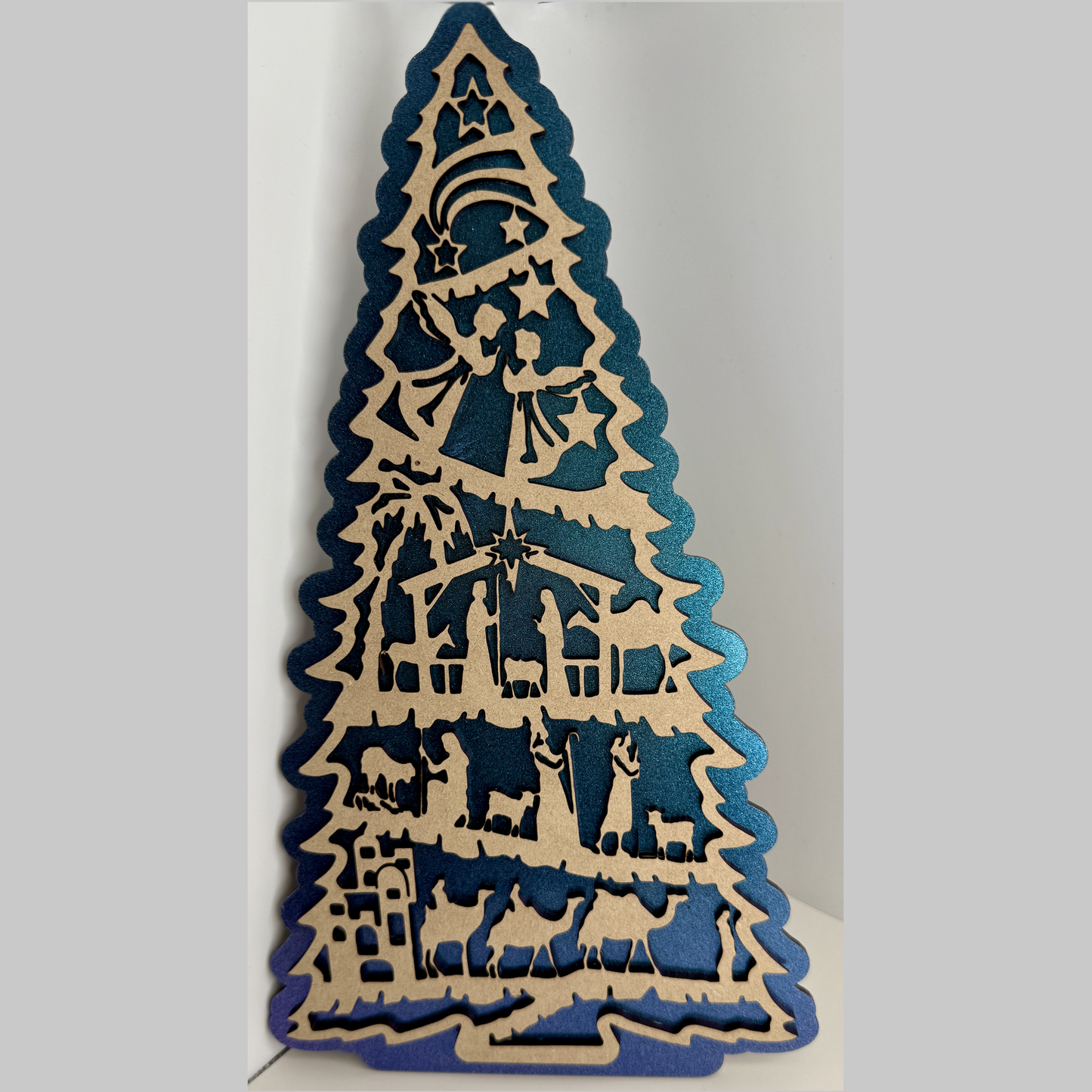 Handcrafted Nativity Christmas Tree